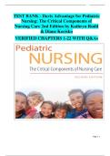 Pediatric Nursing &ndash; The Critical Components of Nursing Care &lpar;Davis Advantage&comma; 2nd Edition&comma; Kathryn Rudd & Diane Kocisko&rpar; &ndash; Complete Test Bank with Verified Q&As &lpar;Chapters 1&ndash;22&rpar;