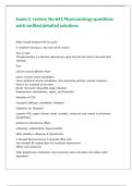 Exam 1- review&period; Nu-641 Pharmacology questions with verified detailed solutions 