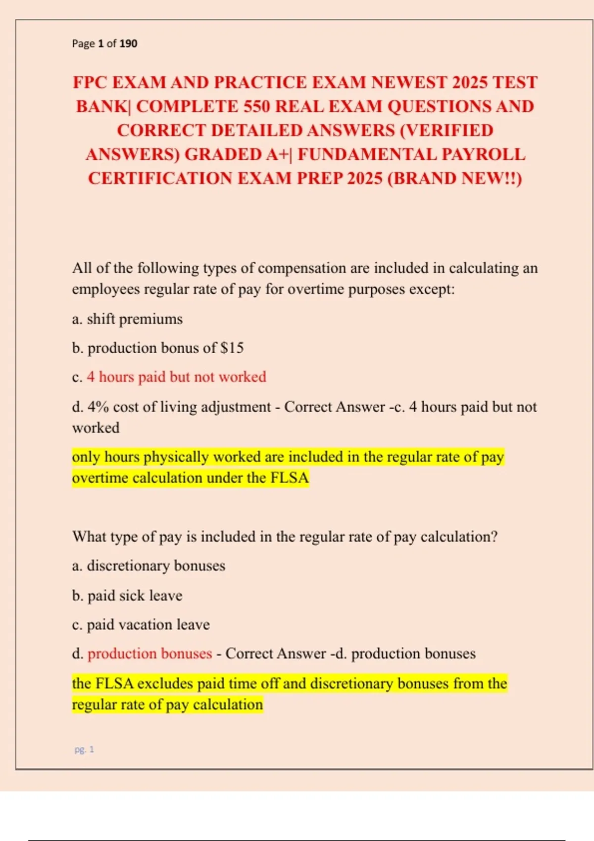 Fpc Question FPC EXAM AND PRACTICE EXAM NEWEST 2025 TEST BANK| COMPLETE 550 REAL ...