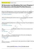 3D Animation and Modeling &lpar;3ds max&rpar; Chapters 1  & 2 Questions with Detailed Verified Answers 