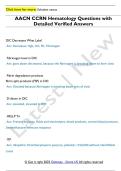 AACN CCRN Hematology Questions with  Detailed Verified Answers
