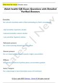 Adult health CJE Exam Questions with Detailed  Verified Answers