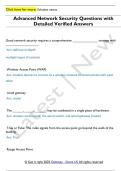 Advanced Network Security Questions with  Detailed Verified Answers 