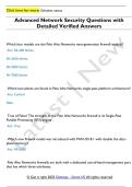 Advanced Network Security Questions with Detailed Verified Answers