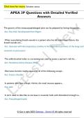 APEA 3P Questions with Detailed Verified Answers