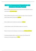 D077 Pre-Assessment Questions and Answers Already Passed