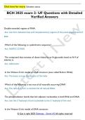 BCH 3025 exam 2- UF Questions with Detailed  Verified Answers 