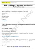 BCH 3025 Exam 4 Questions with Detailed  Verified Answers