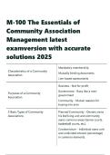 M-100 The Essentials of Community Association Management latest examversion with accurate solutions 2025