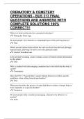 CREMATORY & CEMETERY OPERATIONS - BUS 313 FINAL QUESTIONS AND ANSWERS WITH COMPLETE SOLUTIONS 100&percnt; CORRECT&excl;&excl;&excl;