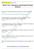 BCom Test 1 Questions with Detailed Verified  Answers