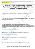 Become a Veterinary Assistant 2&colon; Canine  Reproduction Chapter Quizzes Review Questions  with Detailed Verified Answers