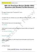 BIO 181 Final Exam Review &lpar;Shaffer ASU&rpar;  Questions with Detailed Verified Answers 