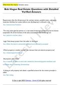 Bob Hogue Real Estate Questions with Detailed  Verified Answers 