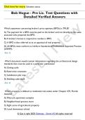 Bob Hogue - Pre Lic&period; Test Questions with  Detailed Verified Answers