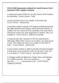 SCMA 3040 Quantitative methods for Social Sciences Unit 1 Questions With Complete Solutions