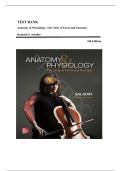 TEST BANK FOR Anatomy & Physiology: The Unity of Form and Function 9th Edition by Kenneth S. Saladin , ISBN: 9781260256000 || Guide A+