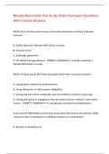 Nevada Real Estate Test Study State Final Exam Questions With Correct Answers 