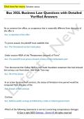 Bus 302L Business Law Questions with Detailed  Verified Answers