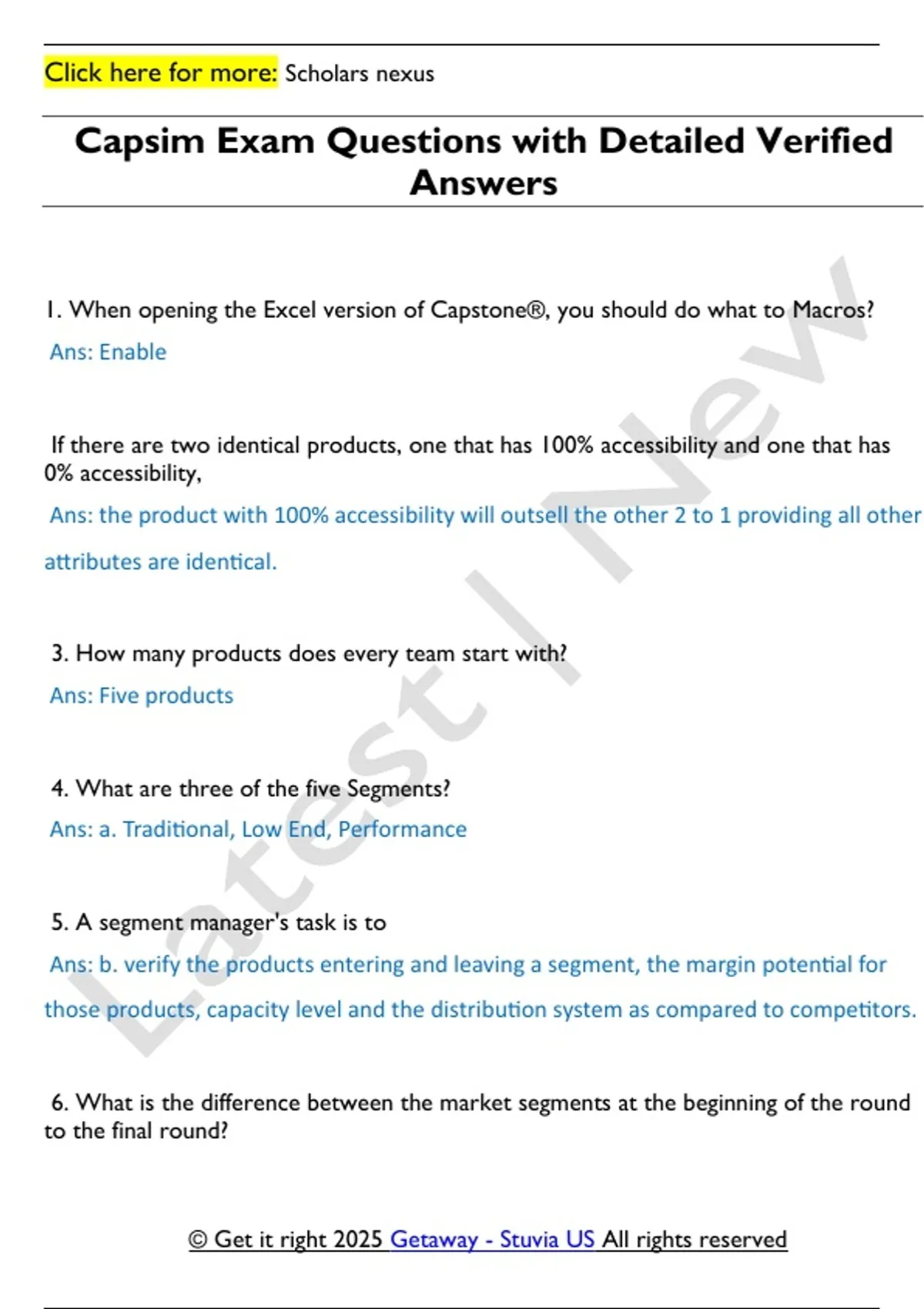 Capsim Exam Questions with Detailed Verified Answers - Capsim - Stuvia US