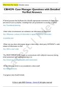 CBHCM- Case Manager Questions with Detailed  Verified Answers