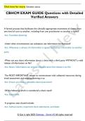 CBHCM EXAM GUIDE Questions with Detailed  Verified Answers 