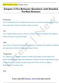 Chapter 5 Fire Behavior Questions with Detailed  Verified Answers
