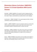 Elementary Literacy Curriculum- D668 WGU &lpar;Lesson 1 & 2&rpar; Exam Questions With Correct Answers&period;