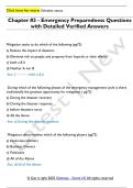 Chapter &num;3 - Emergency Preparedness Questions  with Detailed Verified Answers 
