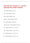 CHEM 1030 TEST 1 &lpar;Chapters E&comma; 1&comma; 2&comma; 3&rpar; EXAM QUESTIONS WITH CORRECT ANSWERS&period;