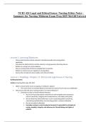 NUR1 424 Legal and Ethical Issues&colon; Nursing Ethics Notes - Summary for Nursing Midterm Exam Prep 2025 McGill University