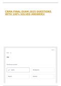 CRMA FINAL EXAM 2025 QUESTIONS WITH 100&percnt; SOLVED ANSWERS&excl;