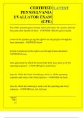 CERTIFIED PENNSYLVANIA EVALUATOR EXAM &lpar;CPE&rpar; QUESTIONS AND ANSWERS 2025
