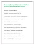 Respiratory Therapy 101 Exam 3 set 1 Med Gases questions with precise detailed solutions