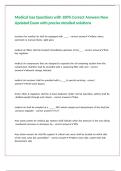 Medical Gas Questions with 100&percnt; Correct Answers New Updated Exam with precise detailed solutions 