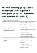 WI PAT Forestry &lpar;2&period;0&rpar;&comma; Turf & Landscape &lpar;3&period;0&rpar;&comma; Aquatic & Mosquito &lpar;5&period;0&rpar; &lpar; 107 questions and answers 2025-2026 &rpar;