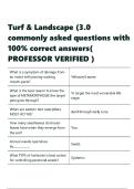 Turf & Landscape &lpar;3&period;0 commonly asked questions with 100- correct answers&lpar; PROFESSOR VERIFIED &rpar;&period;
