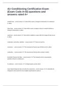 Air Conditioning Certification Exam &lpar;Exam Code A-02&rpar; questions and answers rated A&plus;
