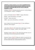 CRIMINAL INTELLIGENCE ANALYSIS COMPREHENSIVE  EXAM QUESTIONS WITH DETAILED VERIFIED AND 100&percnt;  ACCURATE ANSWERS BRAND NEW EXAM ALREADY  GRADED A&plus; PASS 