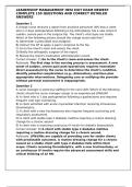 LEADERSHIP MANAGEMENT HESI EXIT EXAM NEWEST COMPLETE 150 QUESTIONS AND CORRECT DETAILED ANSWERS
