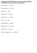 Classify each of the following accounts as an asset&comma; liability&comma; stockholders' equity&comma; revenue&comma; or expense item