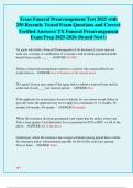 Texas Funeral Prearrangement Test 2025 with  250 Recently Tested Exam Questions and Correct  Verified Answers&sol; TX Funeral Prearrangement  Exam Prep 2025-2026 &lpar;Brand New&excl;&rpar;