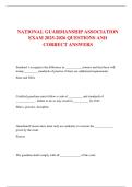 NATIONAL GUARDIANSHIP ASSOCIATION   EXAM 2025-2026 QUESTIONS AND  CORRECT ANSWERS