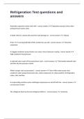 Refrigeration Test questions and answers
