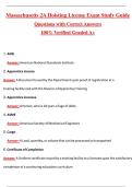 Massachusetts 2A Hoisting License Exam Study Guide &lpar;Latest 2026&sol;2027 Update&rpar; Complete Questions and Guide Answers&comma; 100&percnt; Verified Graded A&plus;