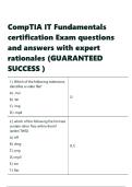 CompTIA IT Fundamentals certification Exam questions and answers with expert rationales