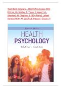 Test Bank Complete&lowbar; Health Psychology 11th Edition&comma; By Shelley E&period; Taylor & Annette L&period; Stanton&vert; All Chapters 1-15&vert; 6 Parts&vert; Latest Version With All Verified Answers&vert; Grade A&plus;