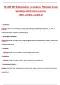 Math 215 introduction to statics Midterm exam &lpar;Latest 2026&sol;2027 Update&rpar; Complete Questions and Guide Answers&comma; 100&percnt; Verified Graded A&plus;