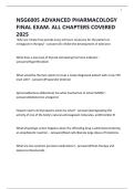 NSG6005 ADVANCED PHARMACOLOGY FINAL EXAM&period; ALL CHAPTERS COVERED 2025