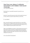 State Farm Auto Adjuster Certification QUESTIONS AND CORRECT DETAILED ANSWERS&period;